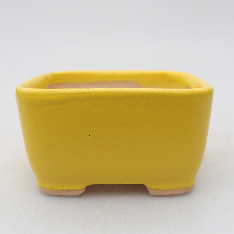 Ceramic bonsai bowl 7 x 7 x 4 cm, yellow