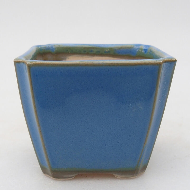 Ceramic bonsai bowl 7 x 7 x 5.5 cm, color blue