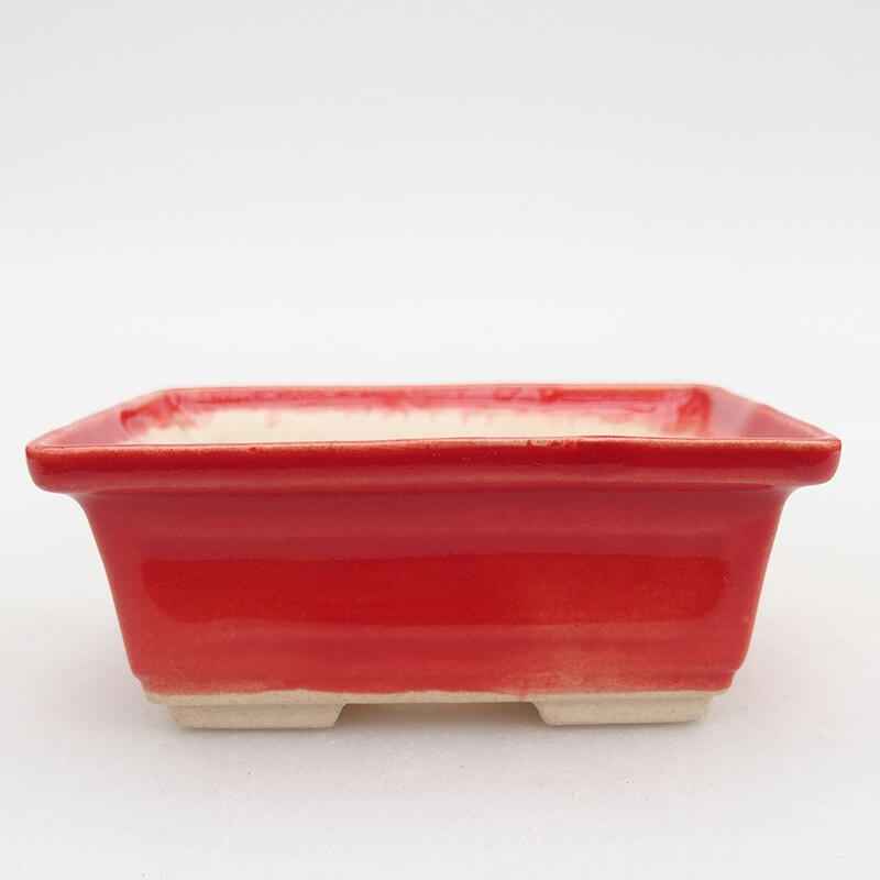 Ceramic bonsai bowl 8.5 x 6 x 3.5 cm, color red