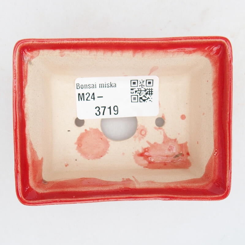 Ceramic bonsai bowl 8.5 x 6 x 3.5 cm, color red