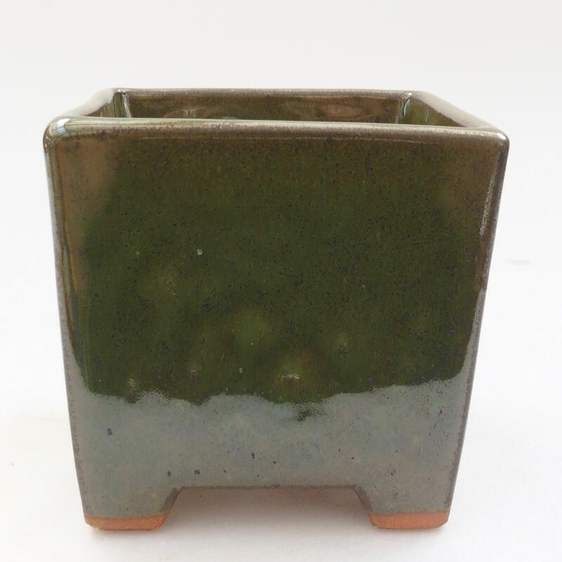 Ceramic bonsai bowl 8.5 x 8.5 x 11 cm, color green