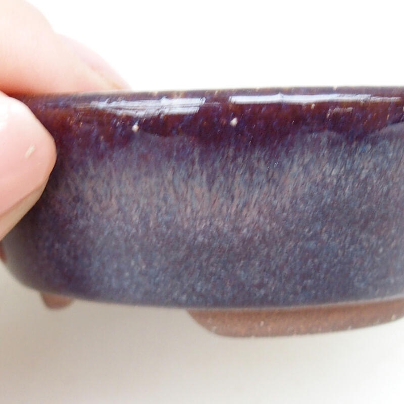 Ceramic bonsai bowl 8.5 x 8.5 x 2.5 cm, color purple