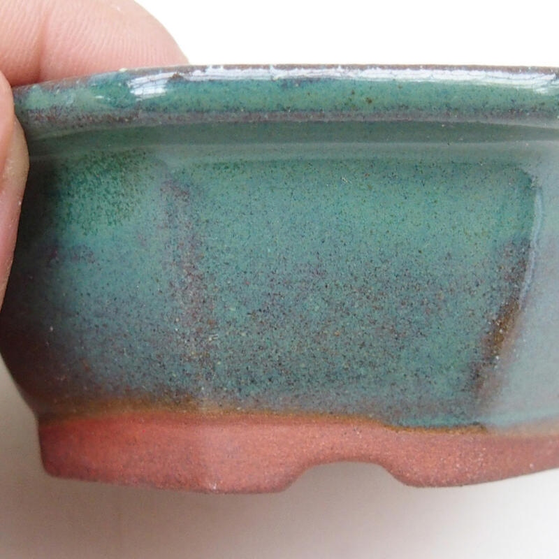 Ceramic bonsai bowl 8.5 x 8.5 x 3.5 cm, color green