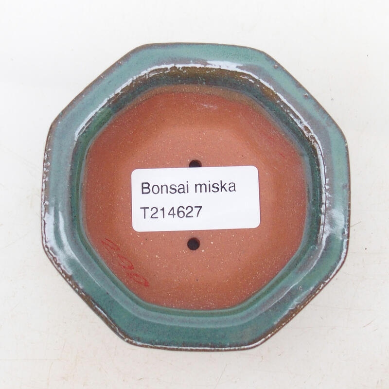 Ceramic bonsai bowl 8.5 x 8.5 x 3.5 cm, color green