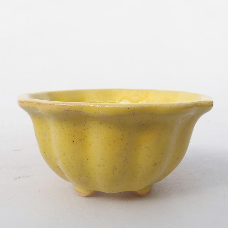 Ceramic bonsai bowl 8.5 x 8.5 x 4.5 cm, color yellow