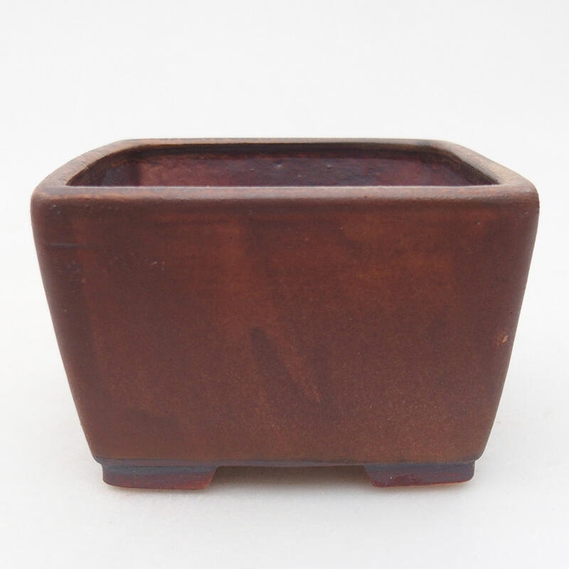 Ceramic bonsai bowl 8.5 x 8.5 x 5.5 cm, brown color