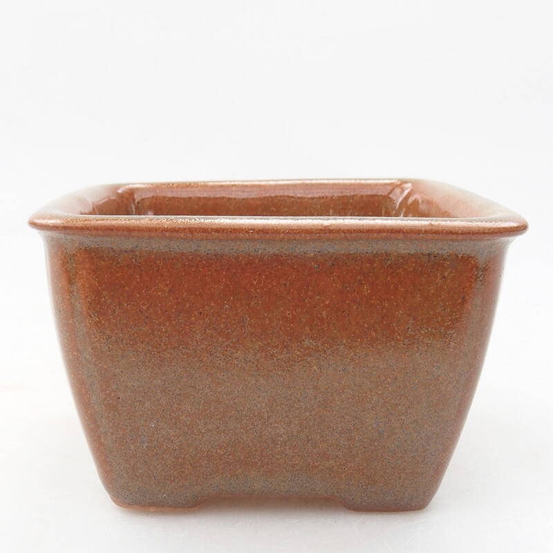 Ceramic bonsai bowl 8.5 x 8.5 x 5.5 cm, color brown