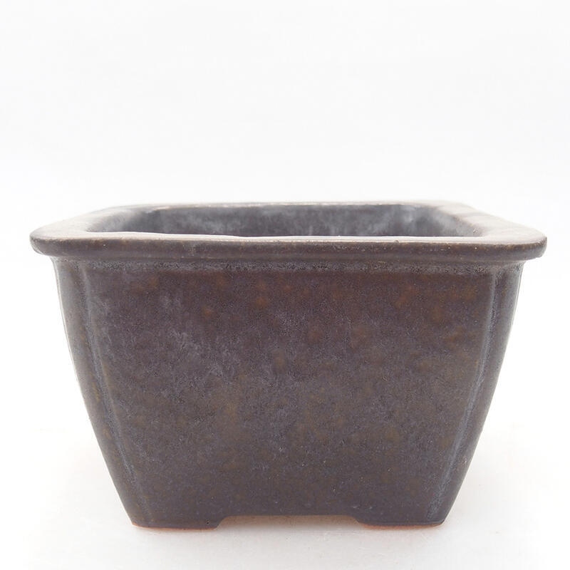 Ceramic bonsai bowl 8.5 x 8.5 x 5.5 cm, metallic color