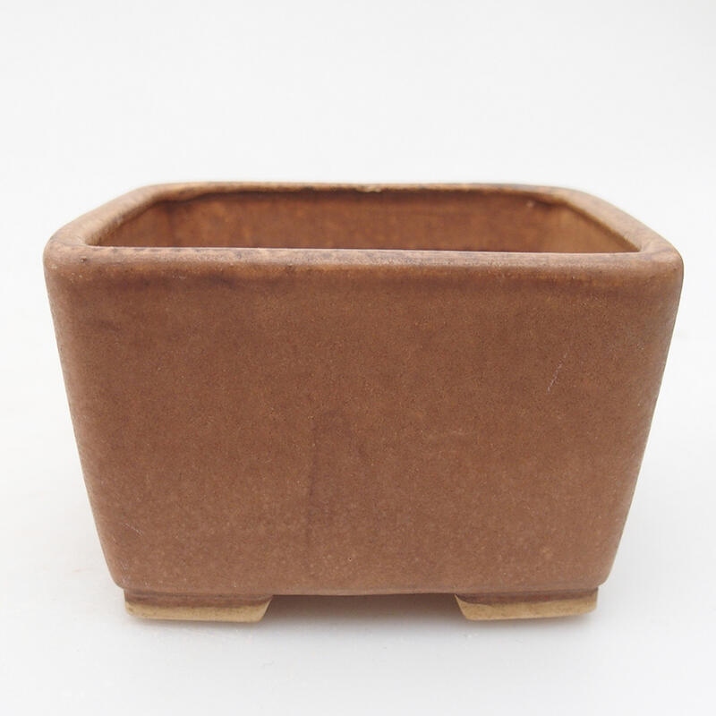 Ceramic bonsai bowl 8.5 x 8.5 x 5.5 cm, pink color