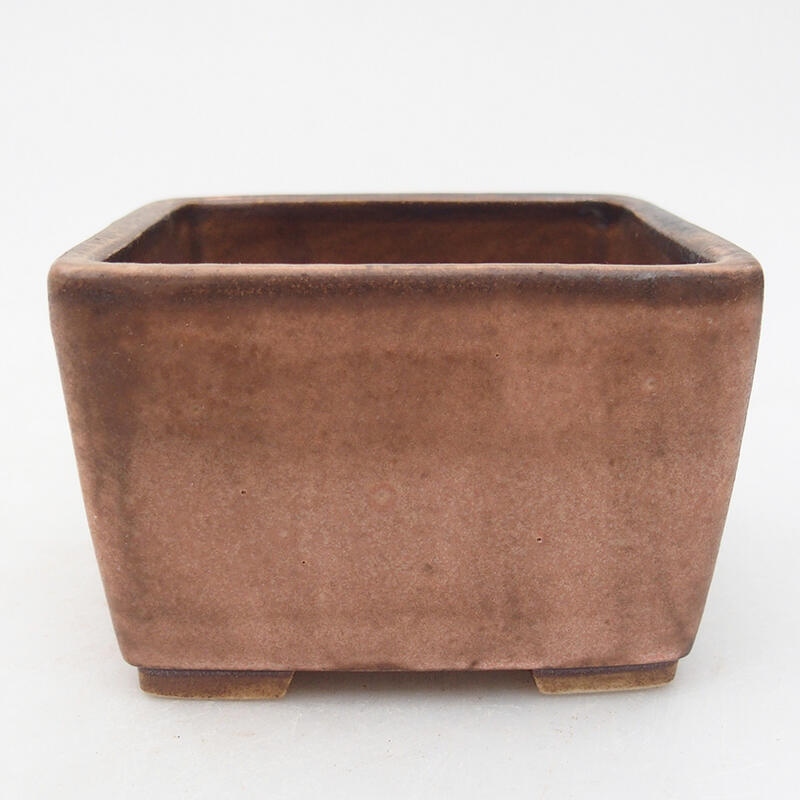 Ceramic bonsai bowl 8.5 x 8.5 x 5.5 cm, pink color