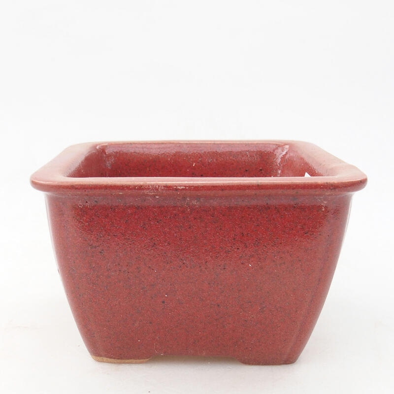 Ceramic bonsai bowl 8.5 x 8.5 x 5.5 cm, wine color