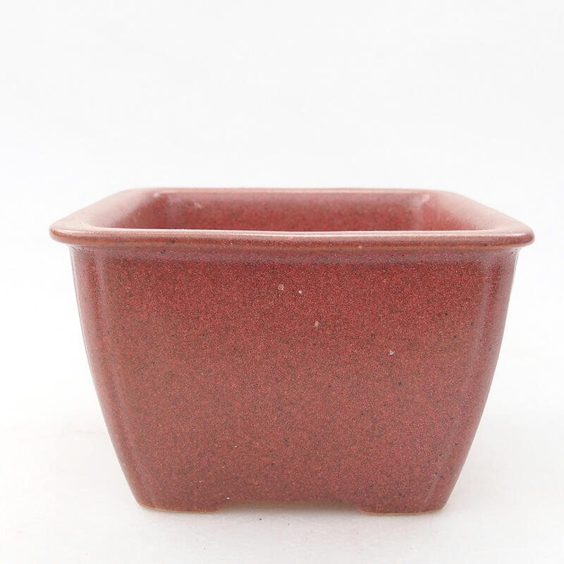 Ceramic bonsai bowl 8.5 x 8.5 x 5.5 cm, wine color