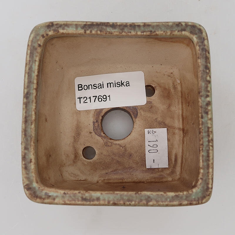 Ceramic bonsai bowl 8.5 x 8.5 x 5.5 cm, color green