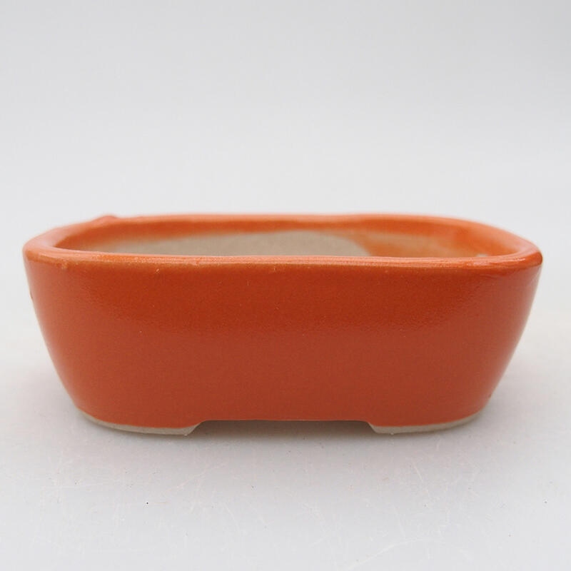 Ceramic bonsai bowl 8 x 5.5 x 3 cm, color orange