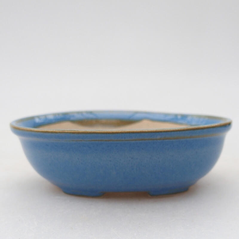 Ceramic bonsai bowl 8 x 6.5 x 2.5 cm, color blue