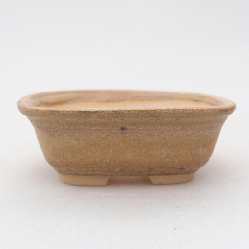 Ceramic bonsai bowl 8 x 6.5 x 3 cm, color beige