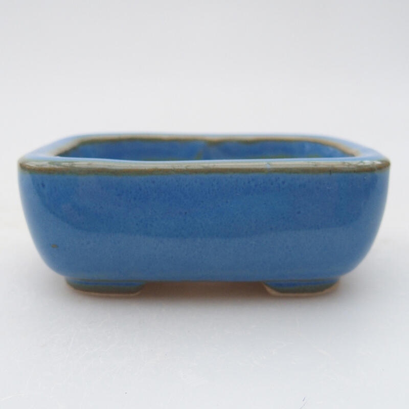 Ceramic bonsai bowl 8 x 6.5 x 3 cm, color blue