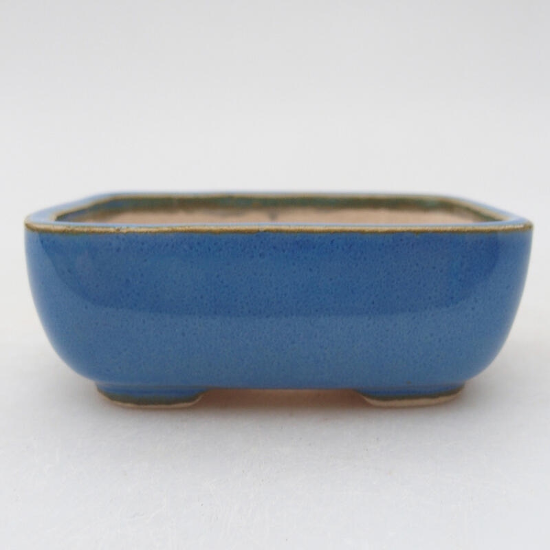 Ceramic bonsai bowl 8 x 6.5 x 3 cm, color blue