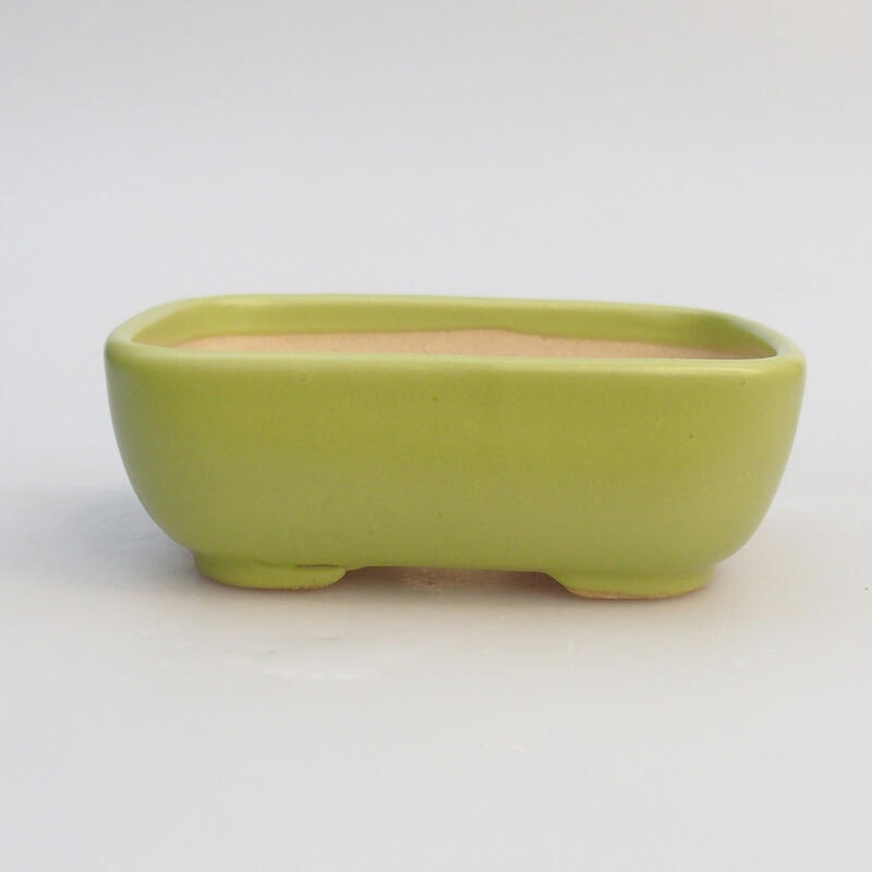 Ceramic bonsai bowl 8 x 6.5 x 3 cm, color green