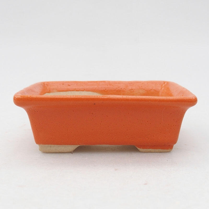 Ceramic bonsai bowl 8 x 6 x 2.5 cm, color orange