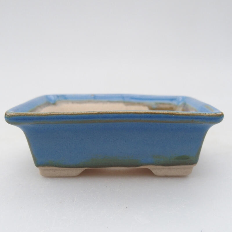 Ceramic bonsai bowl 8 x 6 x 3 cm, color blue