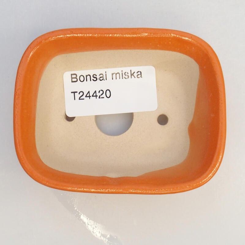 Ceramic bonsai bowl 8 x 6 x 3 cm, color orange