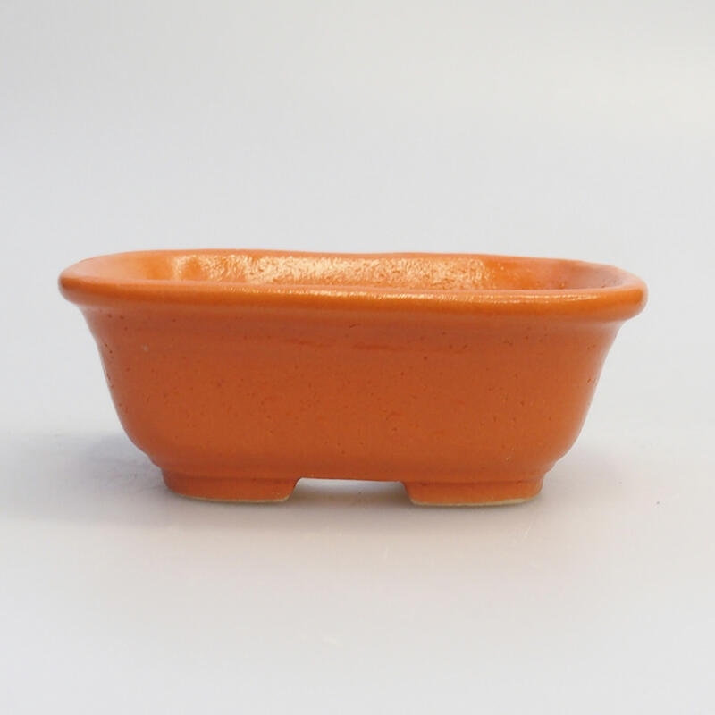 Ceramic bonsai bowl 8 x 6 x 3 cm, color orange