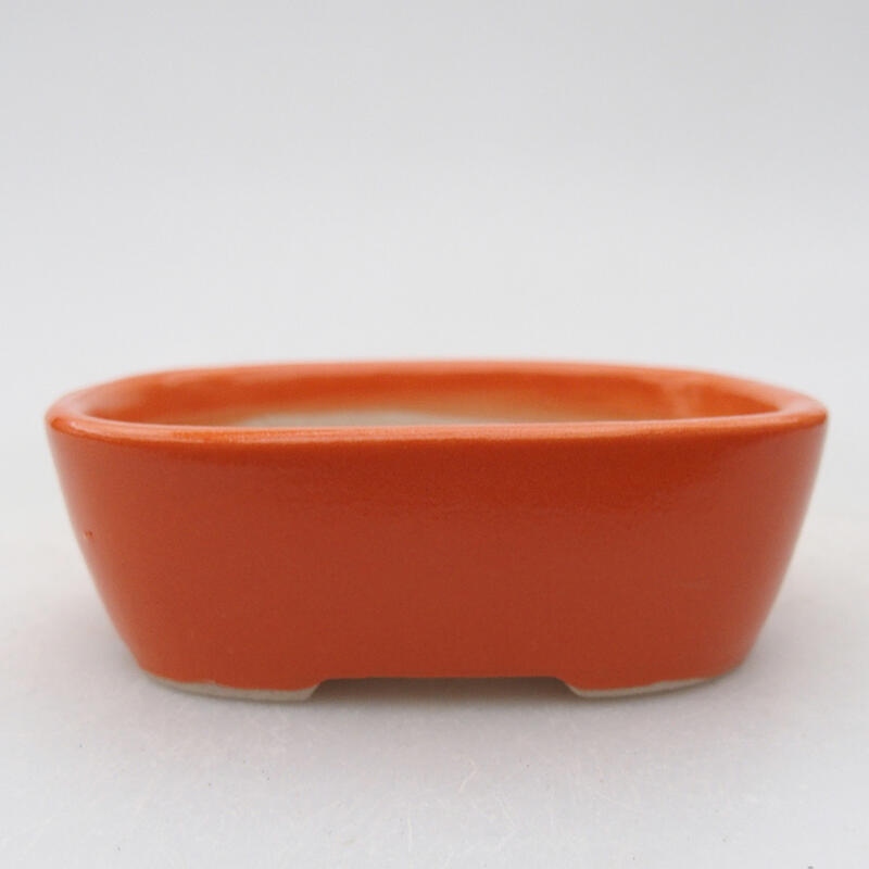 Ceramic bonsai bowl 8 x 6 x 3 cm, color orange