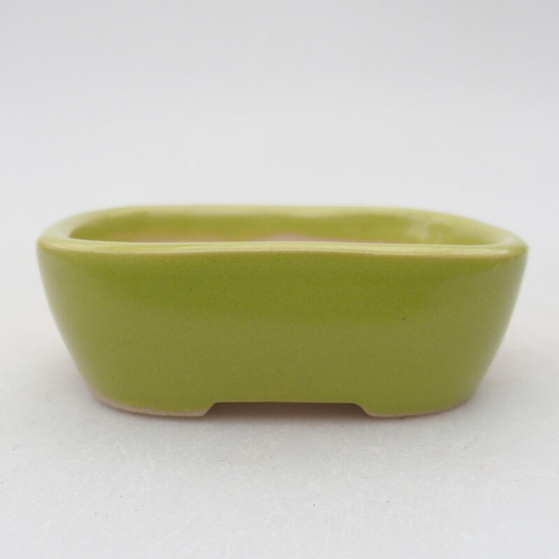 Ceramic bonsai bowl 8 x 6 x 3 cm, green