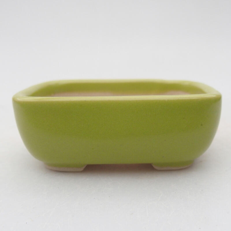 Ceramic bonsai bowl 8 x 6 x 3 cm, color green