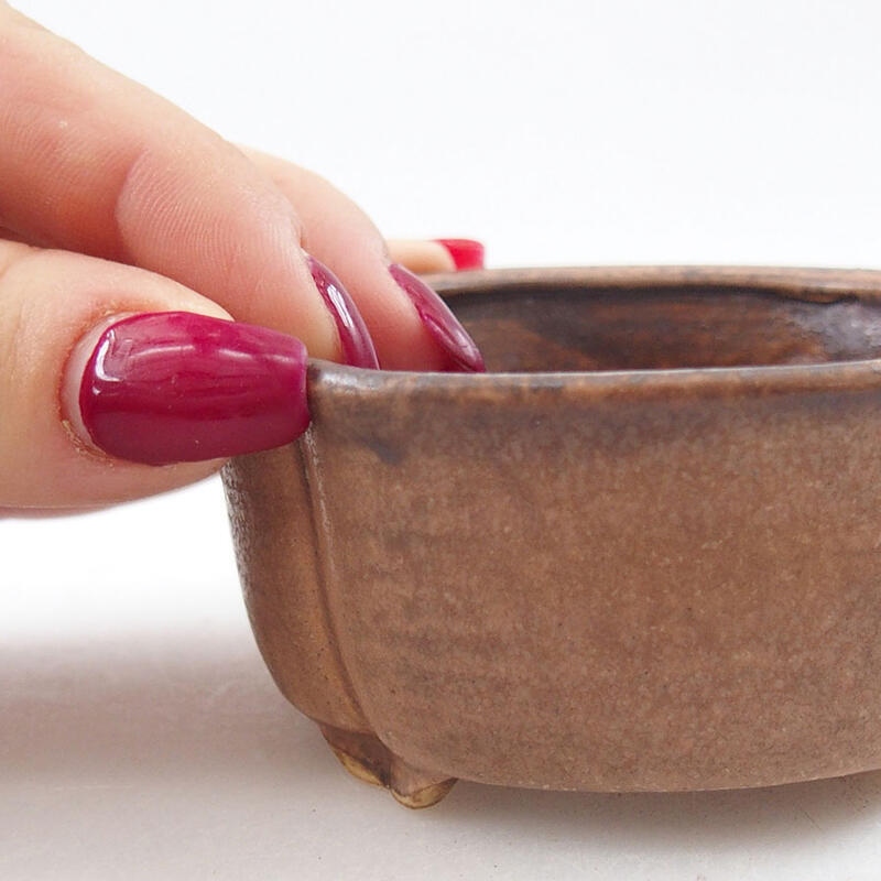 Ceramic bonsai bowl 8 x 7.5 x 3.5 cm, color pink