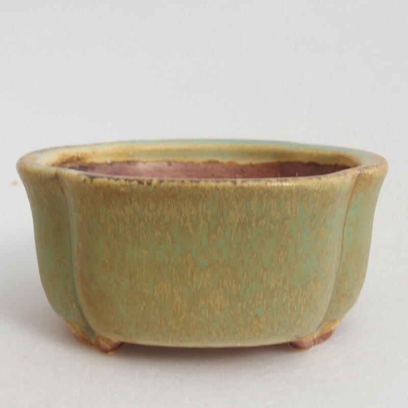 Ceramic bonsai bowl 8 x 7.5 x 3.5 cm, color green