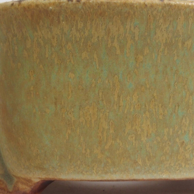 Ceramic bonsai bowl 8 x 7.5 x 3.5 cm, color green