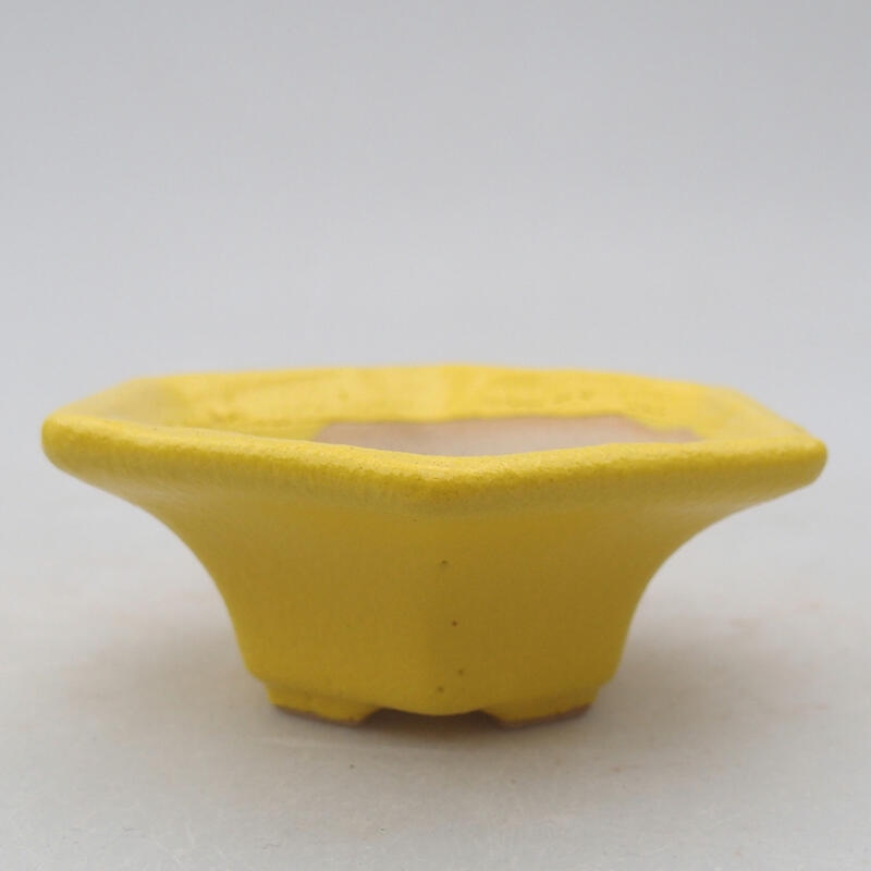 Ceramic bonsai bowl 8 x 7.5 x 3 cm, yellow