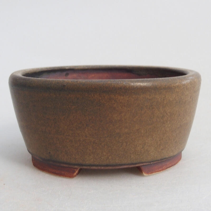 Ceramic bonsai bowl 8 x 7 x 3.5 cm, color brown