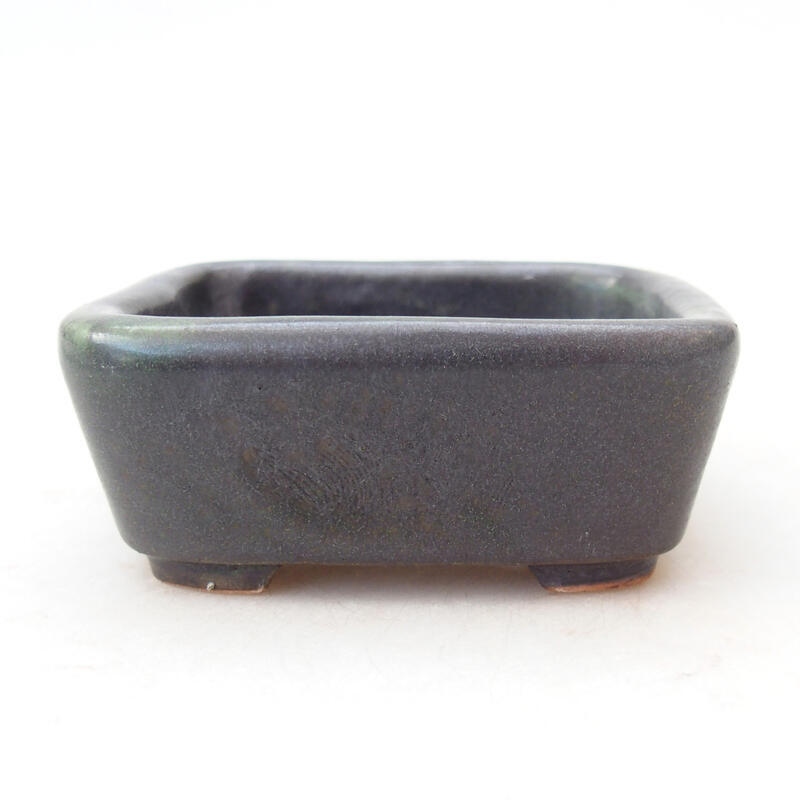 Ceramic bonsai bowl 8 x 7 x 3.5 cm, metallic color