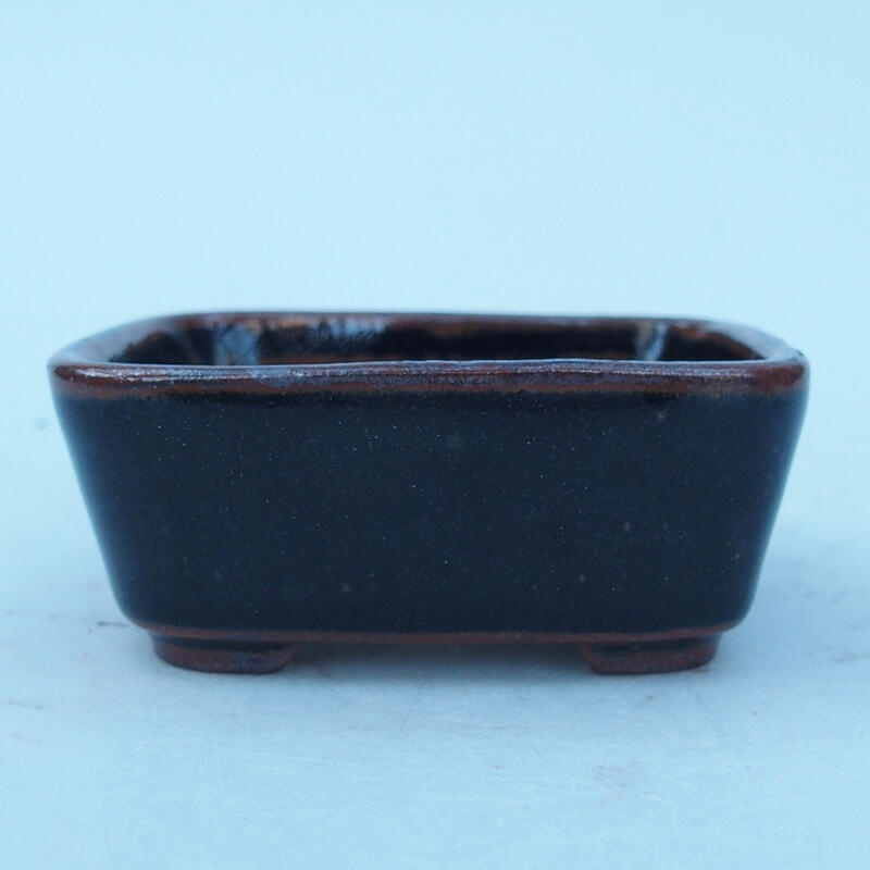 Ceramic bonsai bowl 8 x 7 x 3 cm, color black-brown