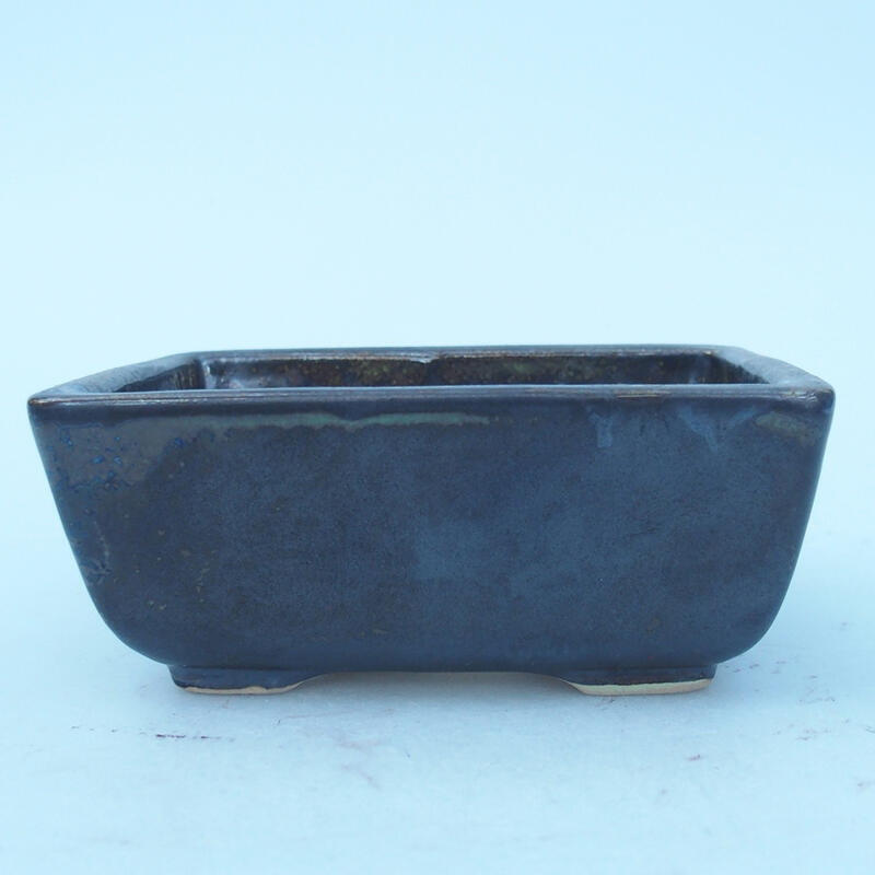 Ceramic bonsai bowl 8 x 7 x 3 cm, metallic color