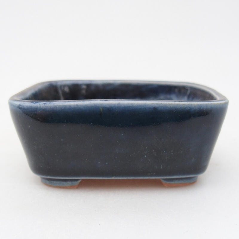 Ceramic bonsai bowl 8 x 7 x 3 cm, colour blue