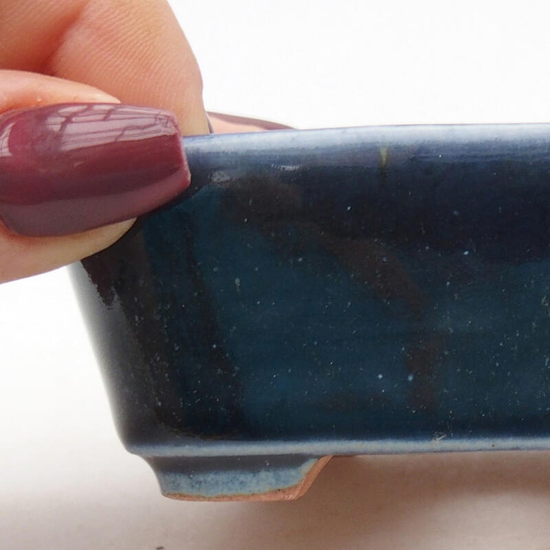 Ceramic bonsai bowl 8 x 7 x 3 cm, colour blue