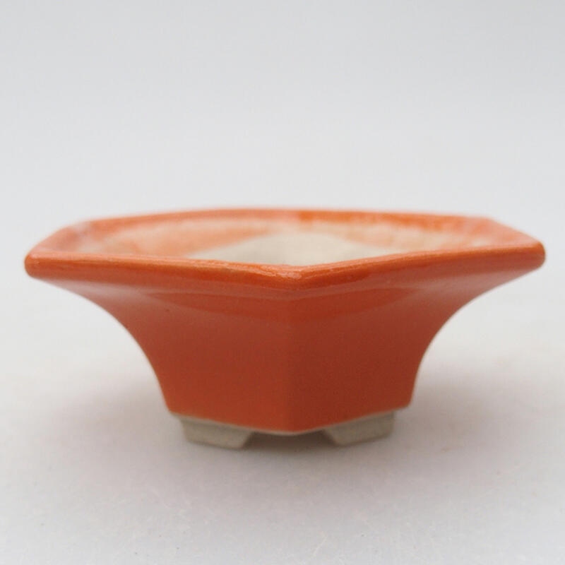 Ceramic bonsai bowl 8 x 7 x 3 cm, color orange