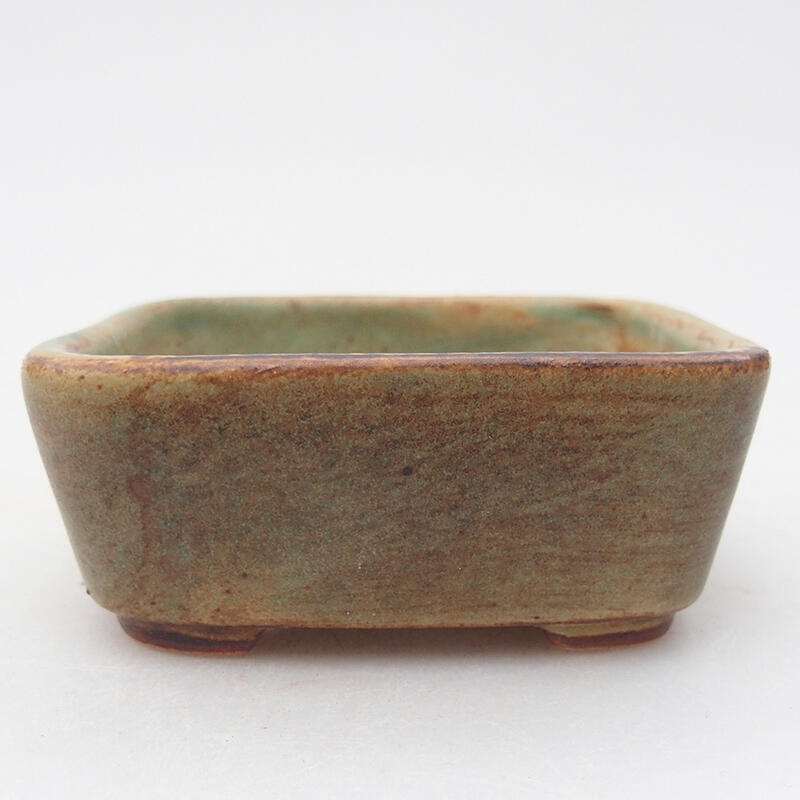 Ceramic bonsai bowl 8 x 7 x 3 cm, green