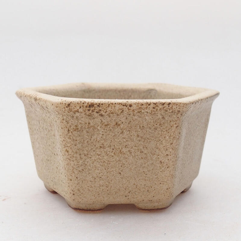 Ceramic bonsai bowl 8 x 7 x 4 cm, color beige