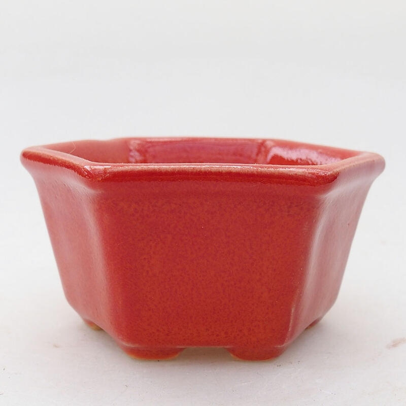 Ceramic bonsai bowl 8 x 7 x 4 cm, color red