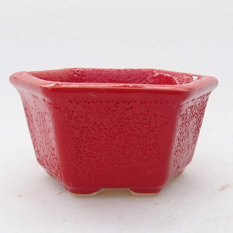 Ceramic bonsai bowl 8 x 7 x 4 cm, color red