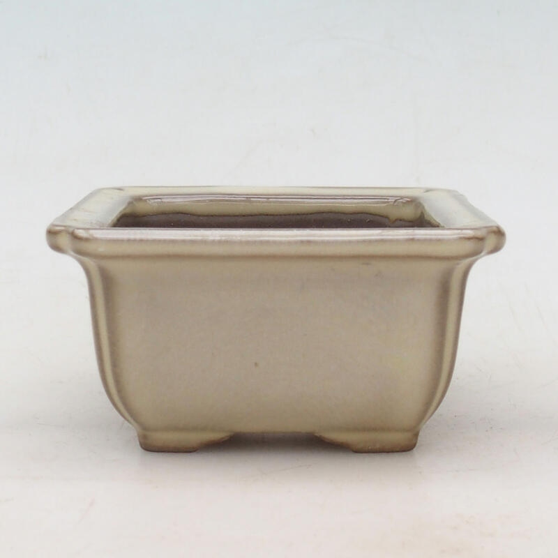 Ceramic bonsai bowl 8 x 8 x 4.5 cm, color beige