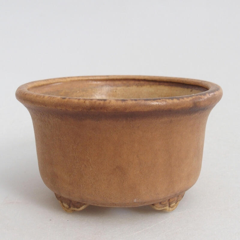 Ceramic bonsai bowl 8 x 8 x 4.5 cm, color brown