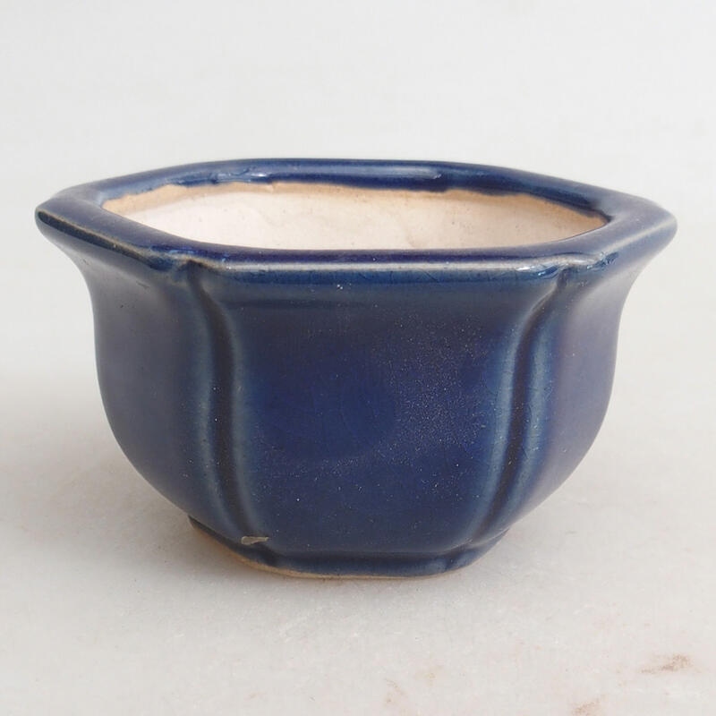 Ceramic bonsai bowl 8 x 8 x 4.5 cm, color blue