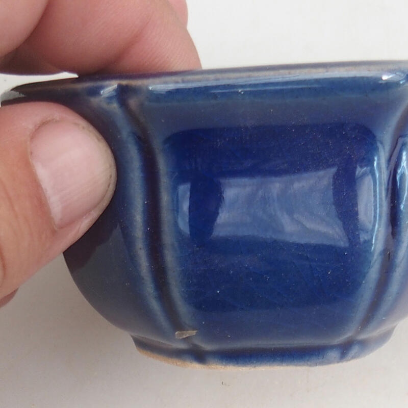 Ceramic bonsai bowl 8 x 8 x 4.5 cm, color blue