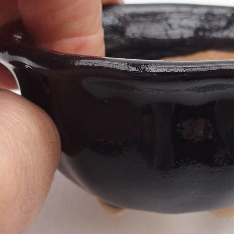 Ceramic bonsai bowl 8 x 8 x 4 cm, color black